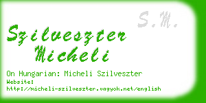 szilveszter micheli business card